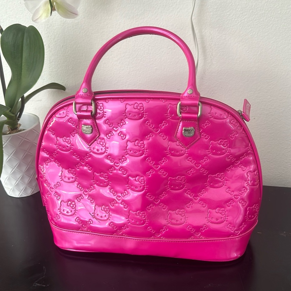 Loungefly hello kitty large hot pink bowler bag